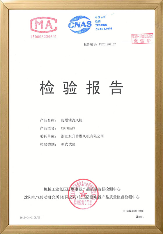 CBF检验报告
